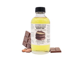 Handcrafted Chocolate Sugar Cookie Body Oil for Hydrating, Glowing, Moisturizing and Smoothing Skin Gift for Her, Gift for Girlfriend