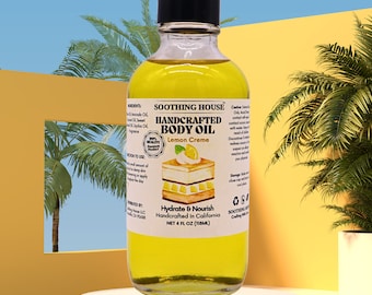 Handcrafted Lemon Creme Body Oil for Glowy, Glistening, and Moisturized Skin