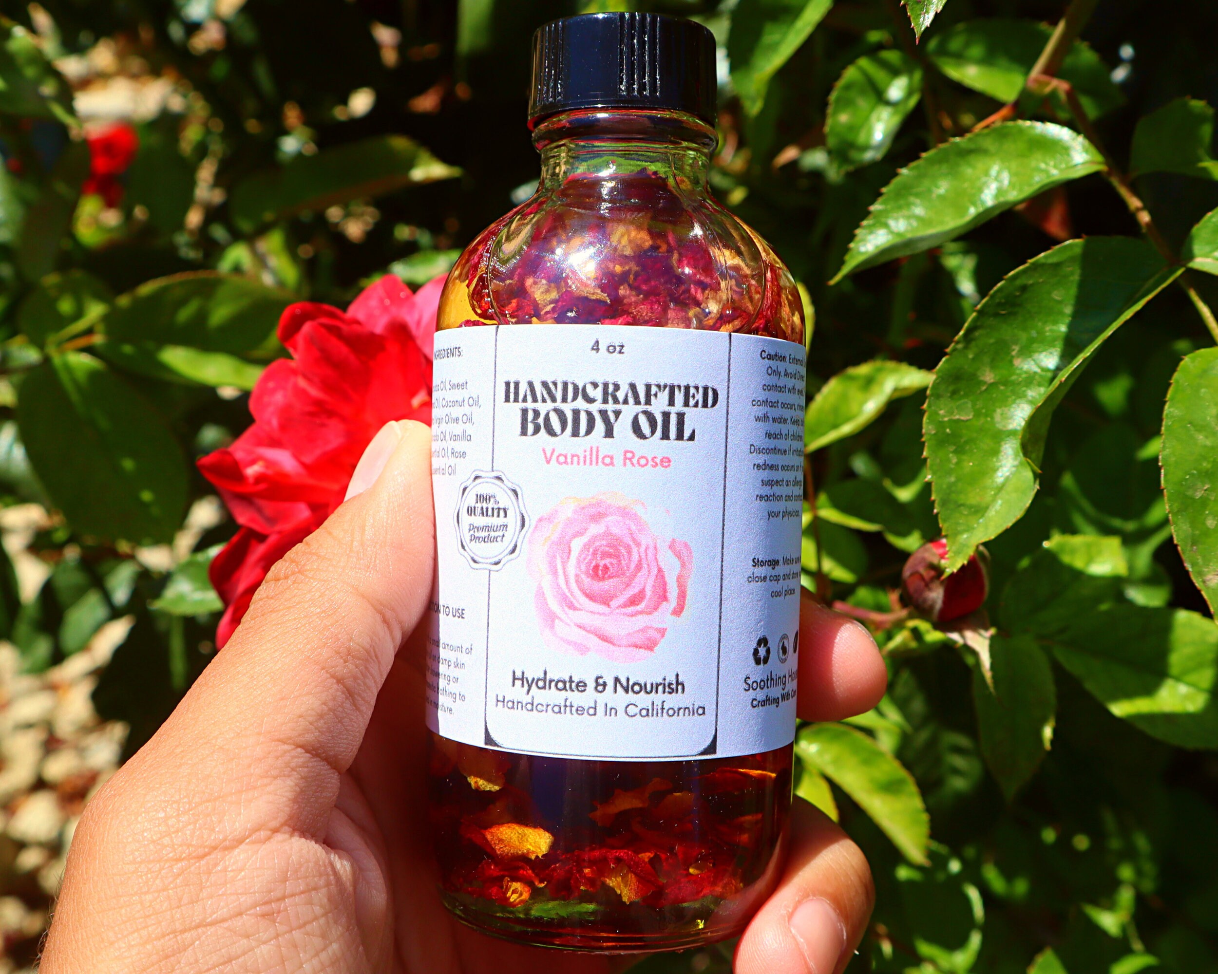 Handcrafted Vanilla Rose Body Oil - Etsy