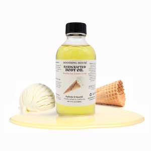 Handcrafted Vanilla Ice Cream Body Oil - Dropper Included- 4 oz