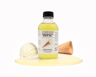 Handcrafted Vanilla Ice Cream Body Oil - Dropper Included- 4 oz
