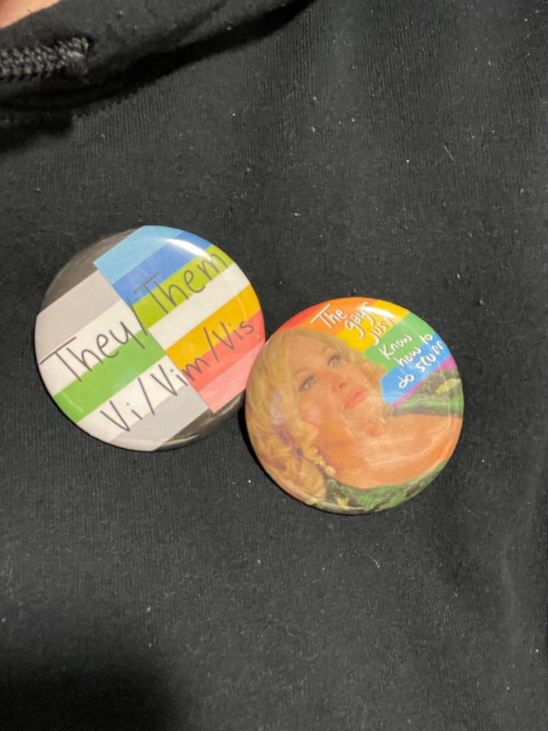 Pride Pronoun Pins | Pronoun Buttons | Customizable Pride Pin | Custom ...