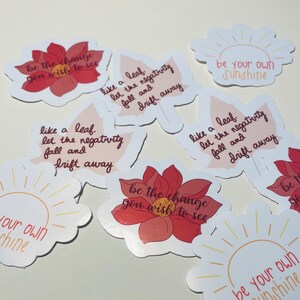 Motiverende Stickers | Positiviteitsstickers | Handgemaakte stickers | Morale Booster Stickers | Inspirerende sticker