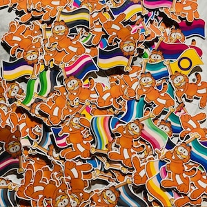 Lazy Orange Cat Stickers | Pride Stickers | LGBTQ+ Stickers | Iconic Cartoon Cat Stickers