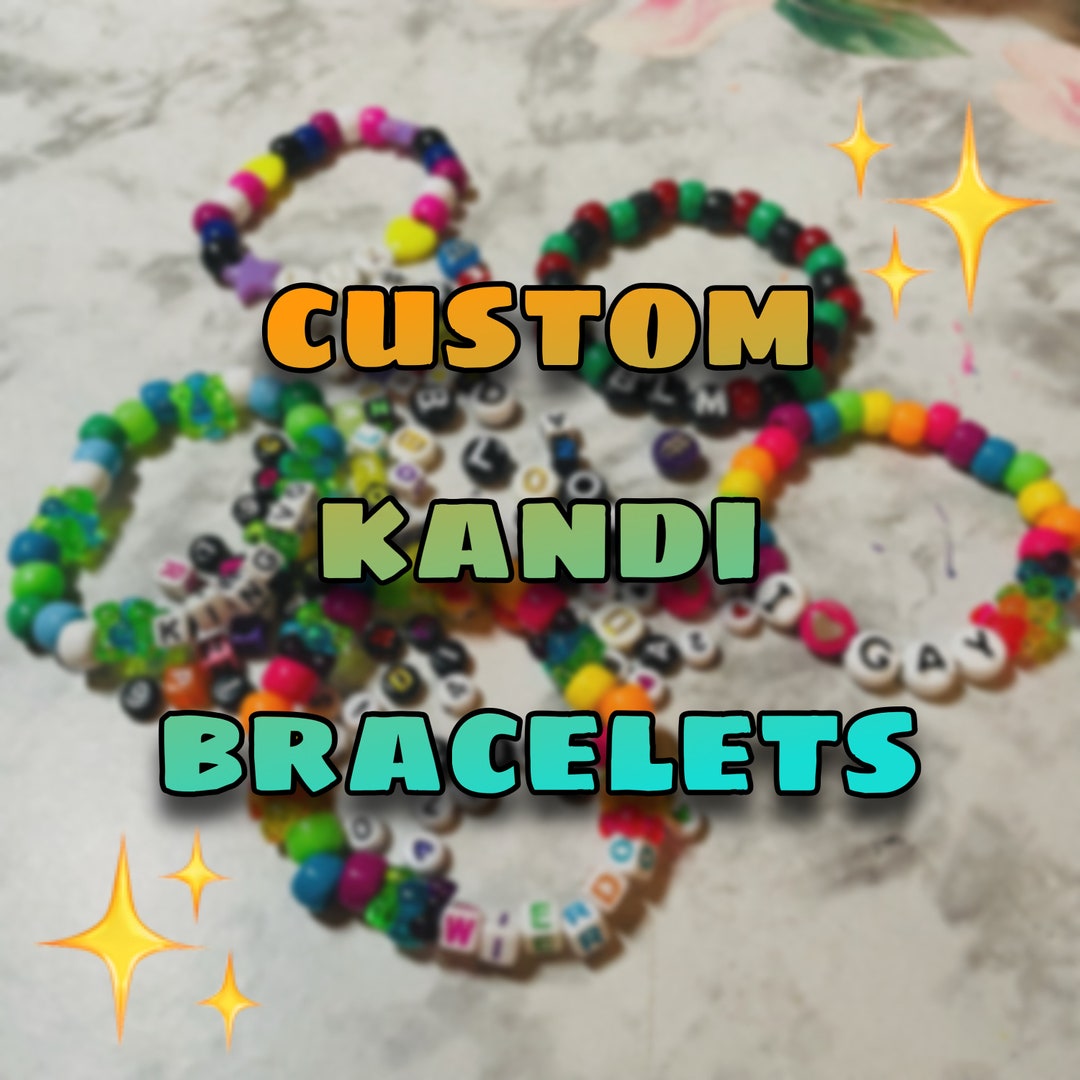 Custom Kandi Bracelet Any Words, Any Colors Kandi Bracelet Custom