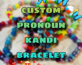 Benutzerdefinierte Pronomen Armband | Personalisiertes Kandi Armband Kandi Armband Einzel | Benutzerdefinierte Kandi | Benutzerdefinierte Pronomen