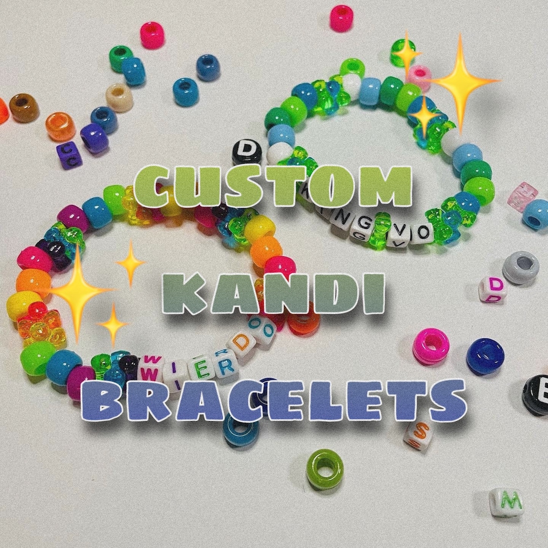 Custom Kandi Bracelet Any Words, Any Colors Kandi Bracelet Custom