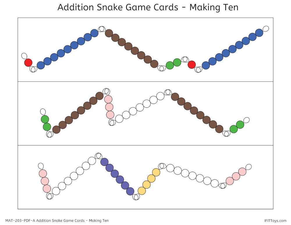 Addition Snake Game - Montessori Album