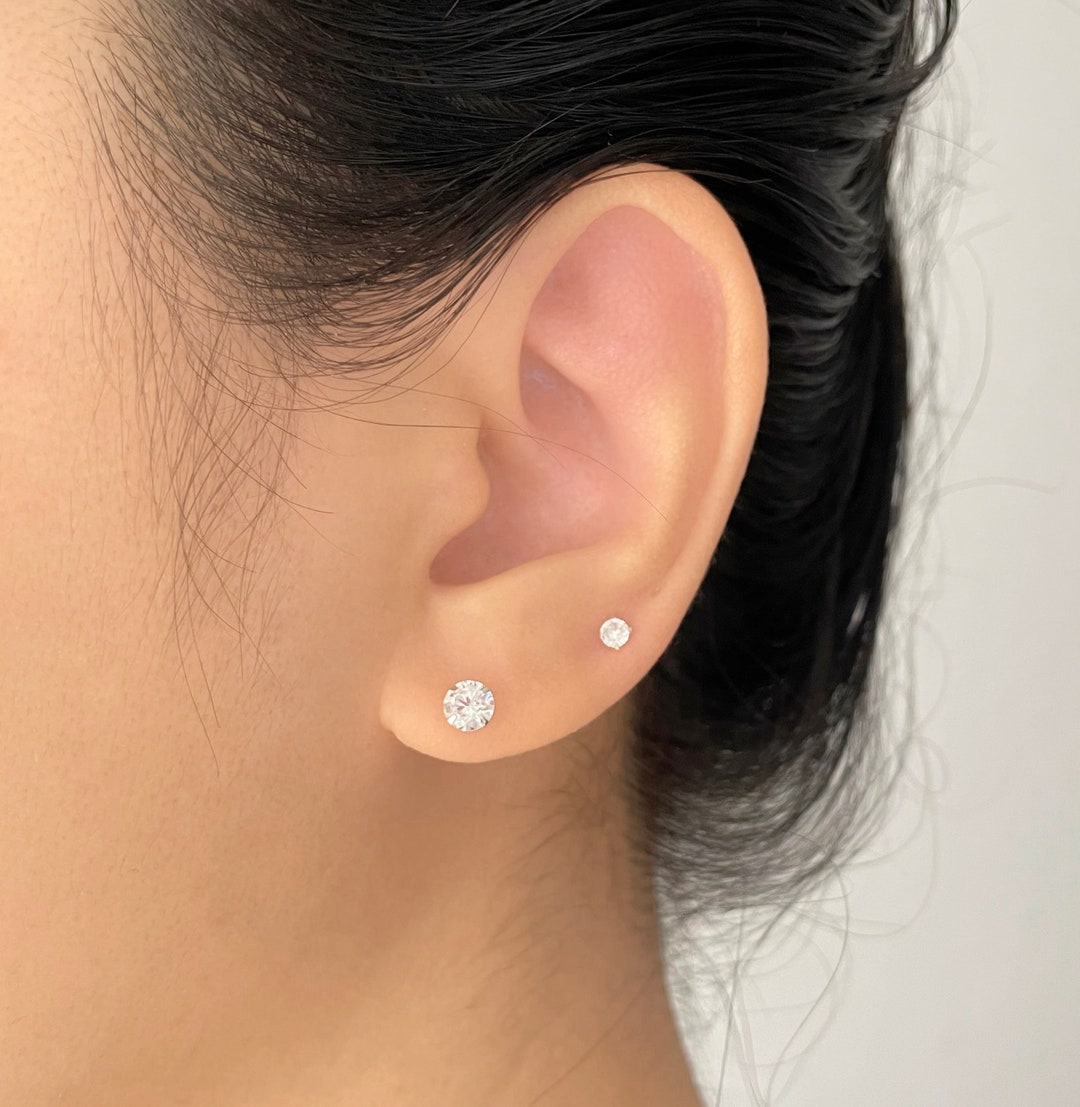 最新のデザイン 92.5 High 3mm/5mm, Size Cubic Silver, Pierce, Cubic Silver アクセサリー