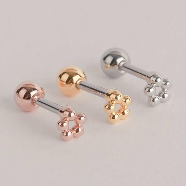 Mini Dandelion Pierce, Silver/Gold/Rose Gold, High Quality Luxury Earlobe, Butterfly Back, Ball Back, Screw Back Earring