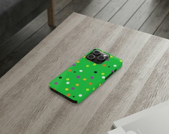 Grüne Polka Dot Iphone 14 Hülle - Schlanke Handyhülle