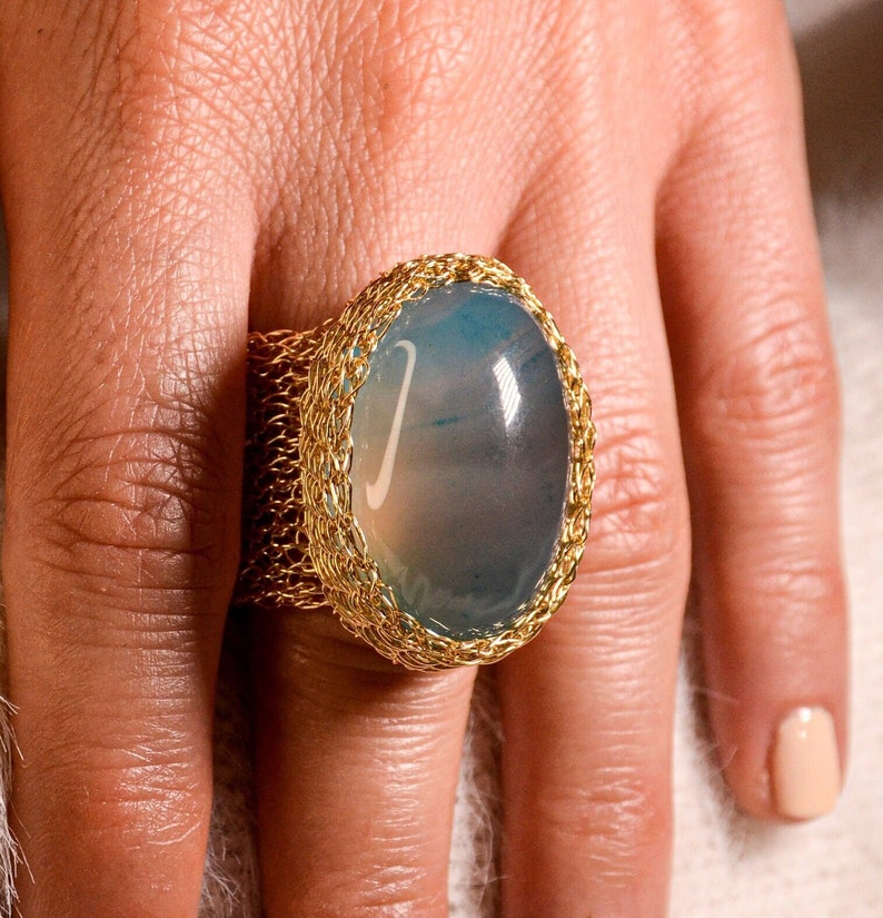 Blue Agate Ring main image 0