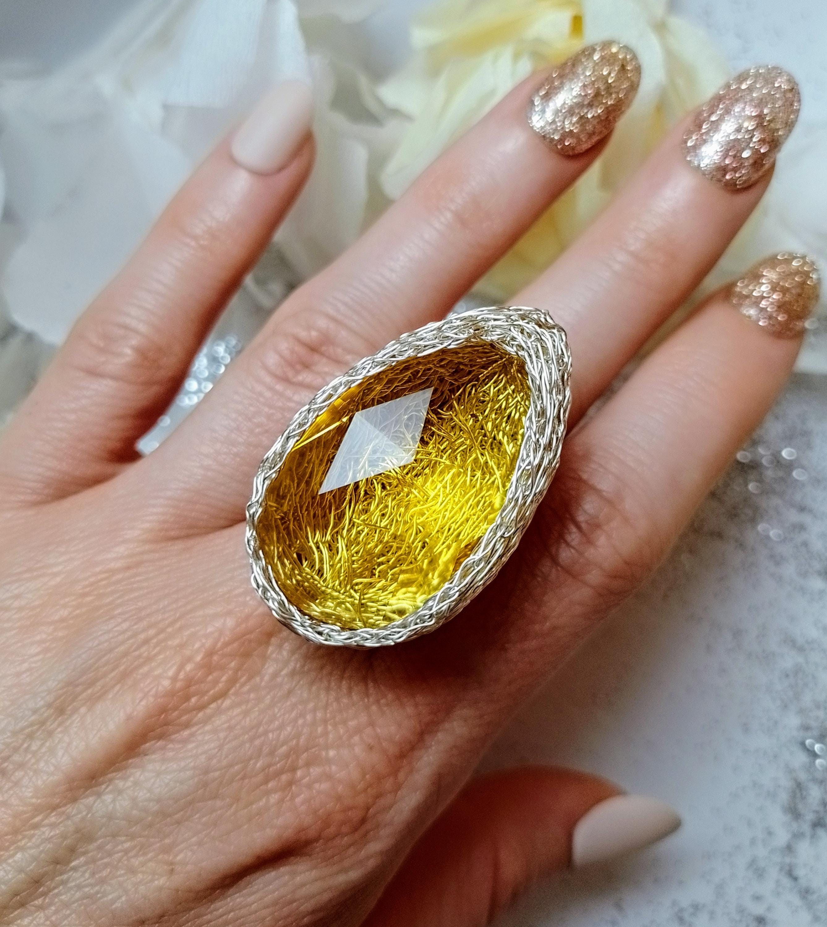 SWAROVSKI シトリンイエローストーン リング スワロフスキー シトリン