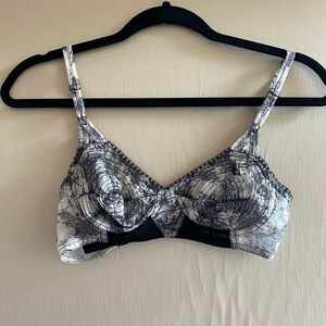 Vintage Black And White Abstract Pattern Brassiere image 1