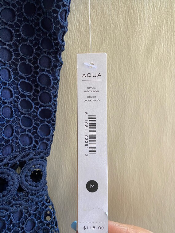 Aqua Brand Navy Blue Circle Lace Dress + Matching… - image 3