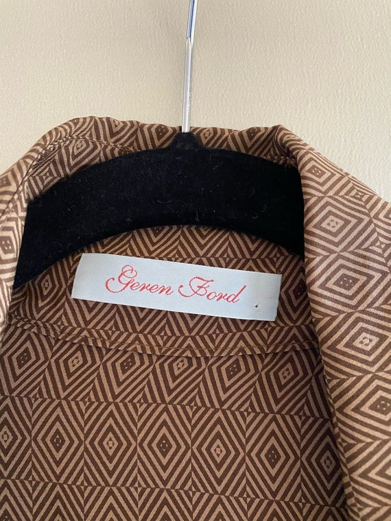 Geren Ford 90s Collared Brown Button Down Safari … - image 4