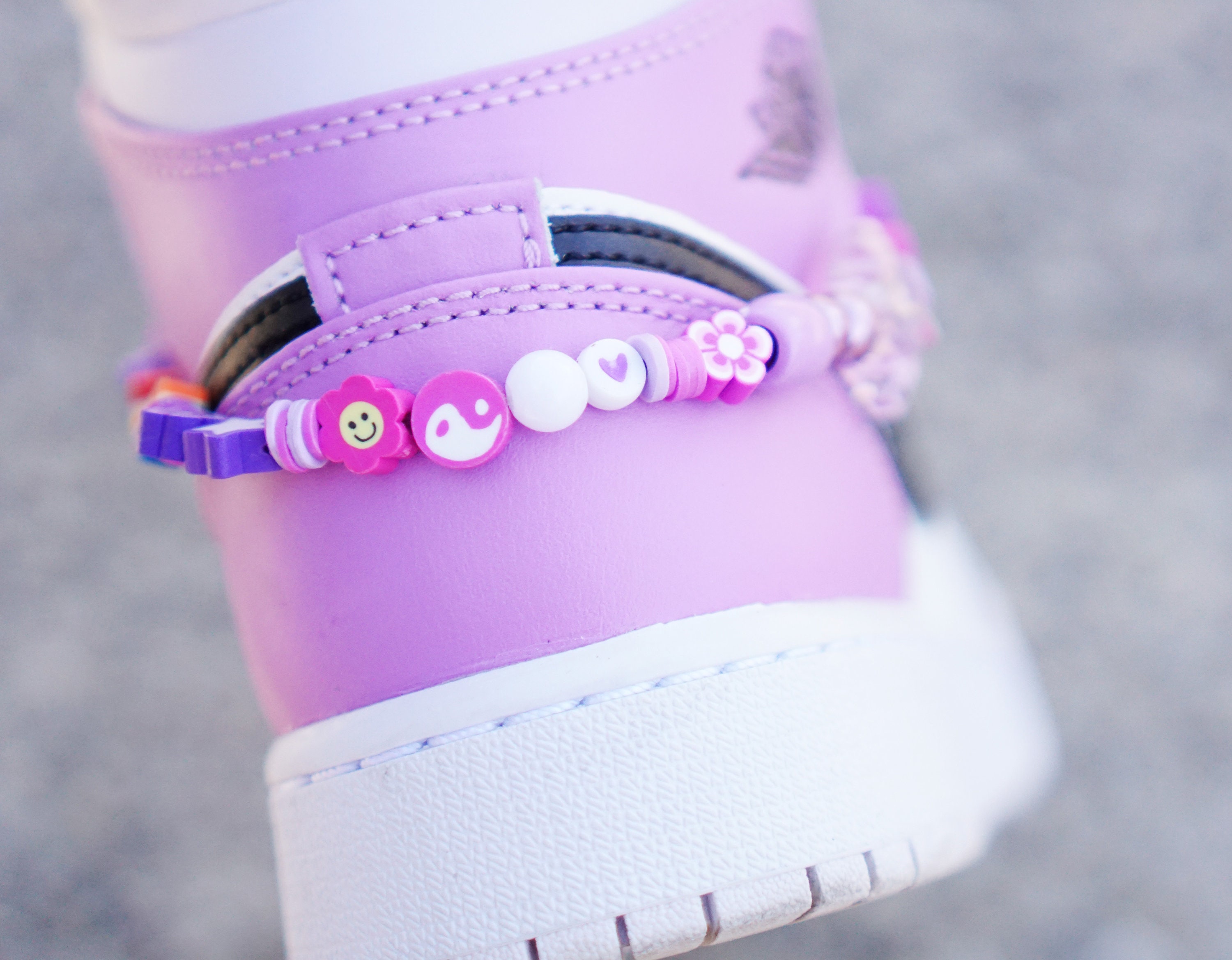 Custom Name Charm Customizable Shoe Chain With Letters Beads Etsy