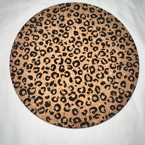 Leopard print cork trivet