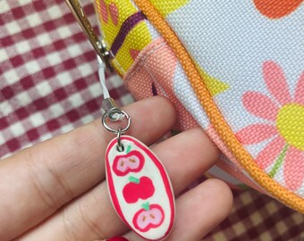 Handmade Apple Keychain Charm: Kawaii Polymer Clay Bag Accessory