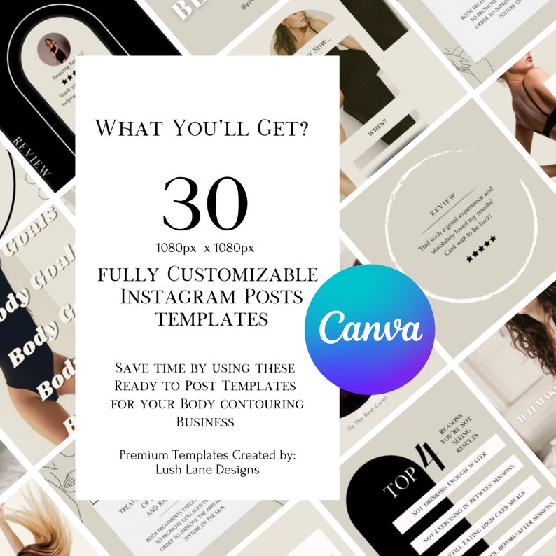 30 Luxury Body Sculpting, Body Contouring Instagram Posts Templates - Etsy