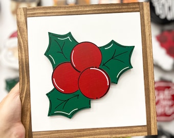 Christmas Holly Attachments | Winter Interchangeable Sign | Christmas Door Hanger | Interchangeable Sign | Interchangeable Door Hanger