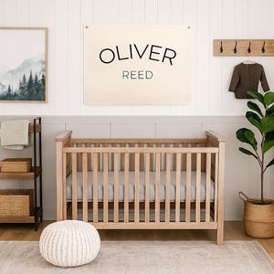 Personalized Baby Name Canvas Flag | Nursery Wall Decor | Canvas Banner