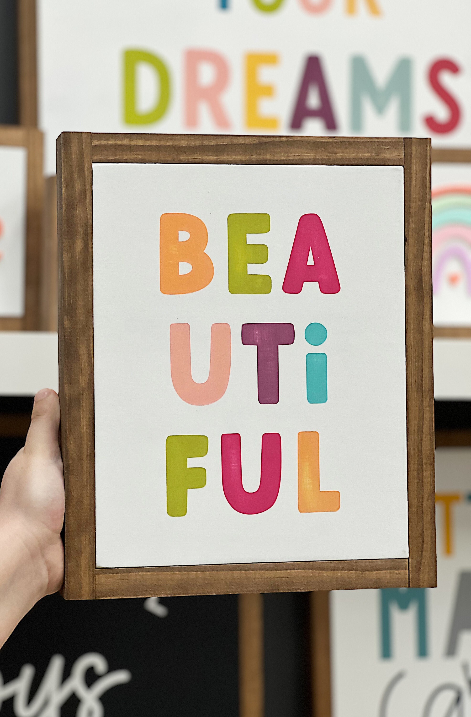Beautiful Wood Sign | Kids Decor | Colorful Print - Etsy