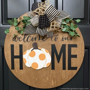 Interchangeable Door Hanger | Welcome To Our Home Door Hanger | Interchangeable Sign