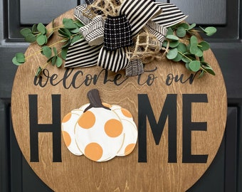 Interchangeable Door Hanger | Welcome To Our Home Door Hanger | Interchangeable Sign