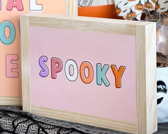 Spooky Wood Sign | Halloween Decor | Framed Farmhouse Sign | Fall Decor | Halloween