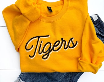Tigers Spirit Wear | School Spirit Sweatshirt | Embroidered Sweatshirt
