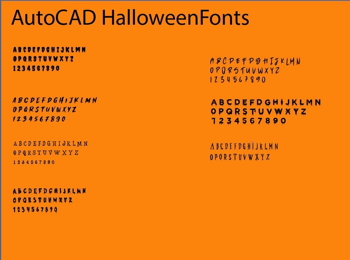 Autocad Halloween Fonts - Etsy