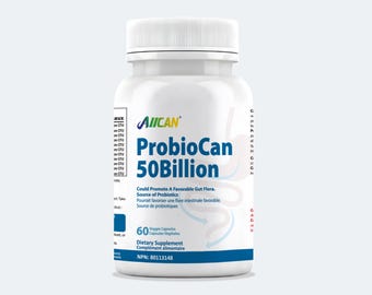 ProbioCan 50 Billion CFU Probiotics, 11 Strains Gut Health Supplement (60 Capsules)