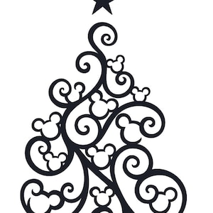 Mickey swirly Christmas tree