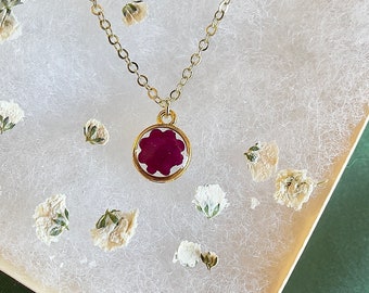 June birth flower necklace | rose birth flower necklace | rose petal necklace | real rose necklace | birth month real flower necklace