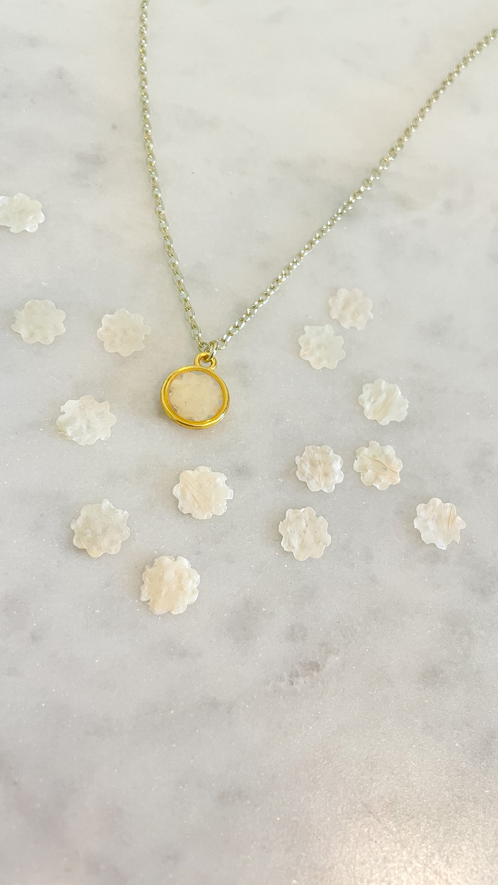 Carnation Flower Necklace Birth Flower Necklace January Birth Flower