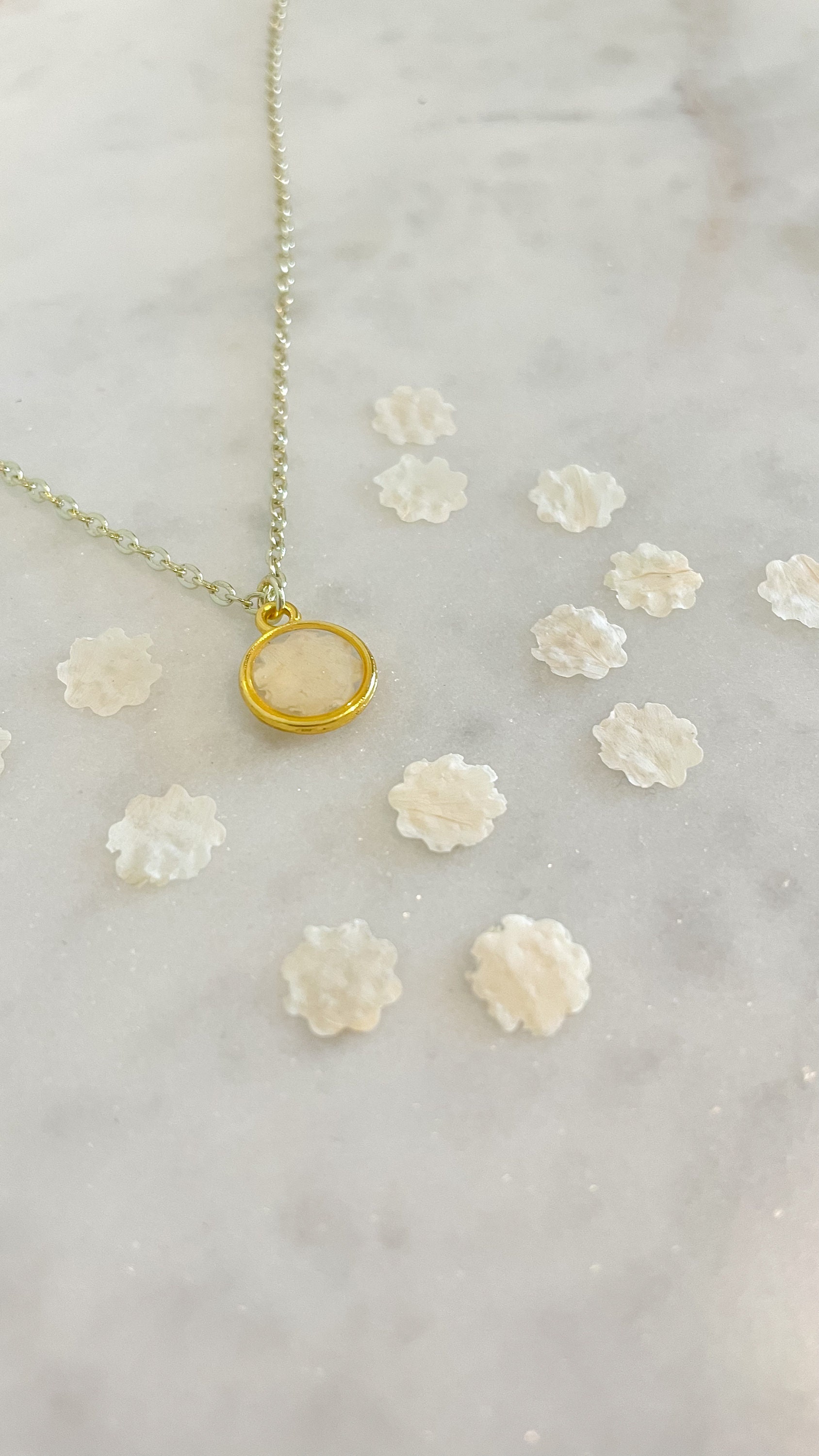 Carnation Flower Necklace Birth Flower Necklace January Birth Flower