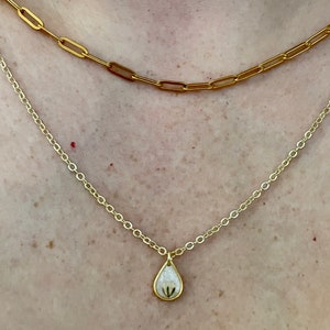 Mini Teardrop Breastmilk Necklace • Mother's Day Gift for Wife from Husband • Sentimental Breastmilk Jewelry • Handmade Mom Keepsake