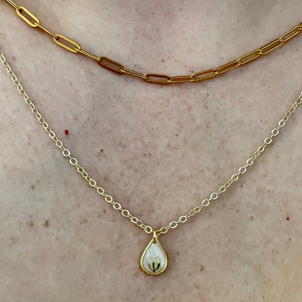 Mini Teardrop Breastmilk Necklace • Mother's Day Gift for Wife from Husband • Sentimental Breastmilk Jewelry • Handmade Mom Keepsake