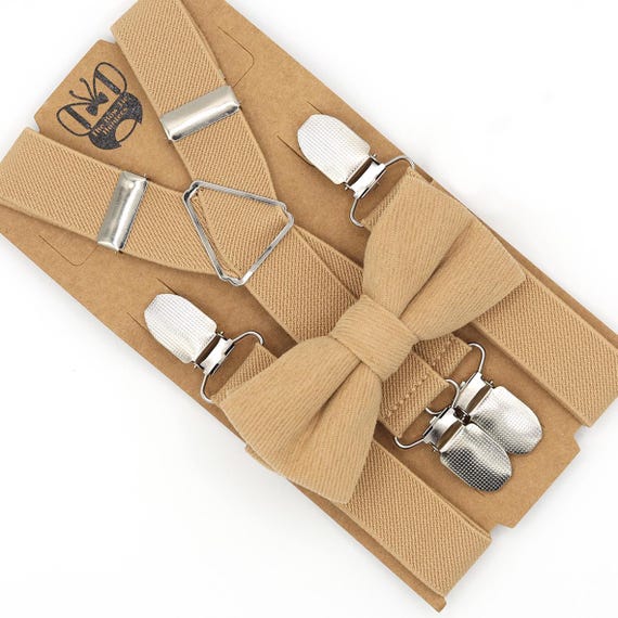 Sand Herringbone Kids Bow Tie Sand Herringbone Kids Bow Tie