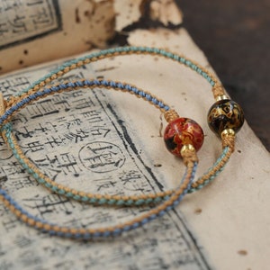 Boho Surfer Armband Ankle verstellbare Perlen Fußkettchen Unisex, handgemachte geflochtene wasserdichte Surfer Strand Armband Anklet Armband String Rope