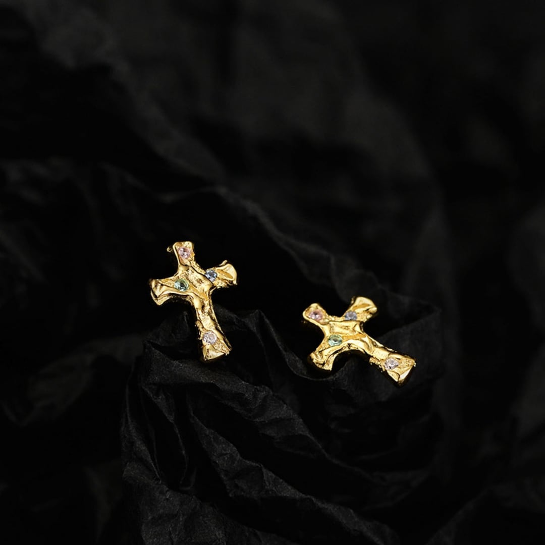 Cross chain earrings 8836