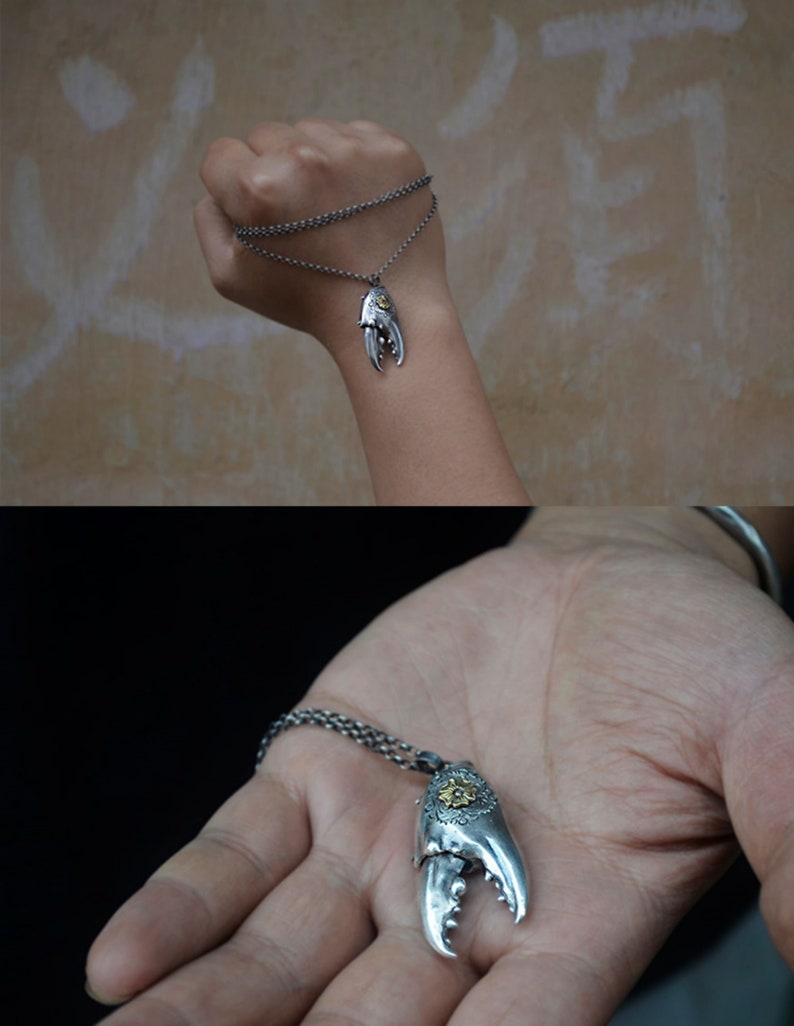 Crab Claw Pendant Necklace crab Claw Jewelry Pendant,handmade Pendant