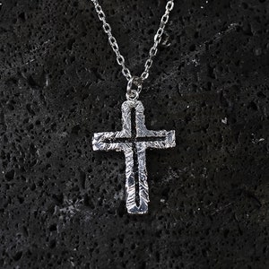 Custom Catholic Necklace, 999 Silver Cross Pendant for Him,Christian Necklace,Simple Gold Silver Mens Cross Necklace,Boyfriend Husband Gifts