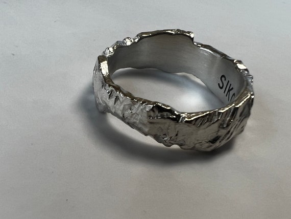 Meteor 999 Pure Silver Ring, Anniversary Gift, Personalized Statement Ring for Couples,  Wedding Band Ring,Rock Unique Space Gifts