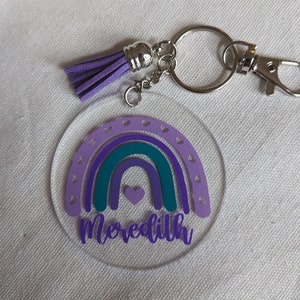 Acrylic Keychains, Boho Rainbow Keychain, Keychains, Gifts, Teacher ...