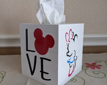 Disney Tissue Box, Mickey Mouse Tissue Box, Minnie Mouse Tissue Box, Tissue Box Cover, Mickey Mouse, Wooden Tissue Box Cover