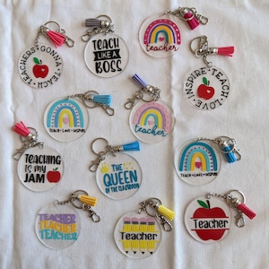 Teacher Keychain, Teacher Gifts, Teacher Appreciation, Keychains, Teacher Fun, Back to School, stocking stuffer