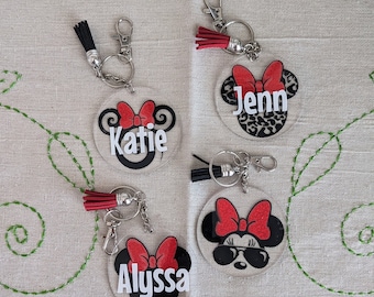 Disney Keychain, Disney Cruise Fish Extender, Fish Extender Gifts, Minnie Mouse Keychain, Acrylic Keychain, Backpack Charm, Stocking Stuffer