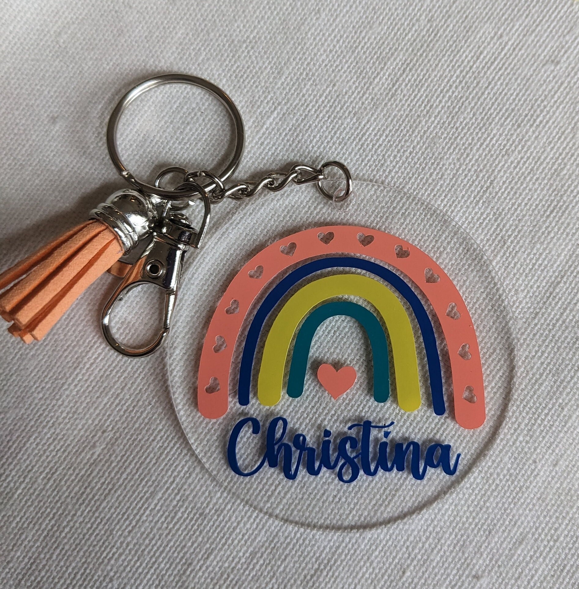 Acrylic Keychains, Boho Rainbow Keychain, Keychains, Gifts, Teacher ...